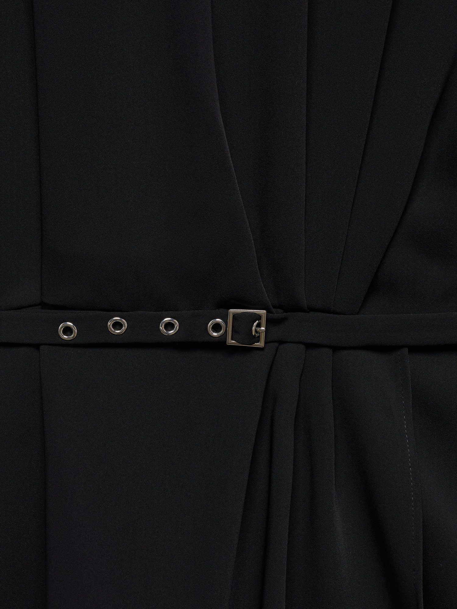 Buy Mango Felicia Ruched Dress With Belt, Black Online at johnlewis.com