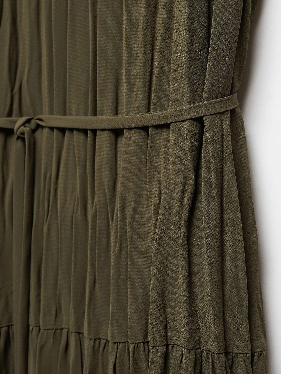 Buy Mango Isabel Pleated Mini Dress, Khaki Online at johnlewis.com