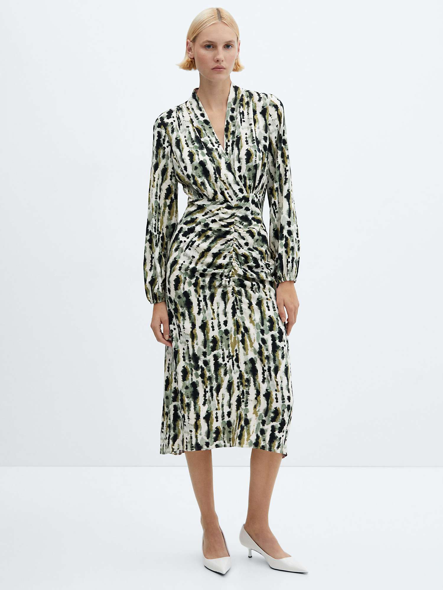 Buy Mango Leonor Printed Ruffled Dress, Multi Online at johnlewis.com