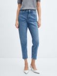 Mango New Mom Cropped Jeans, Open Blue