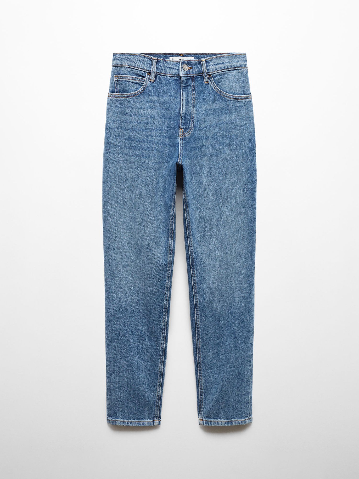 Mango New Mom Cropped Jeans, Open Blue, 18
