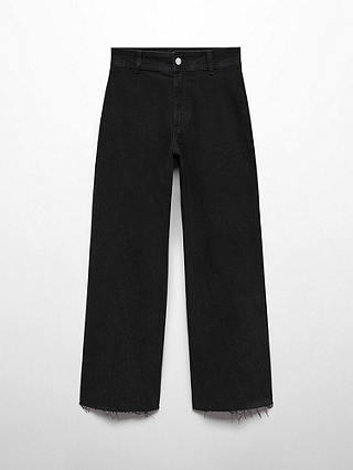 Mango Catherin Jeans Culotte High Waist, Black