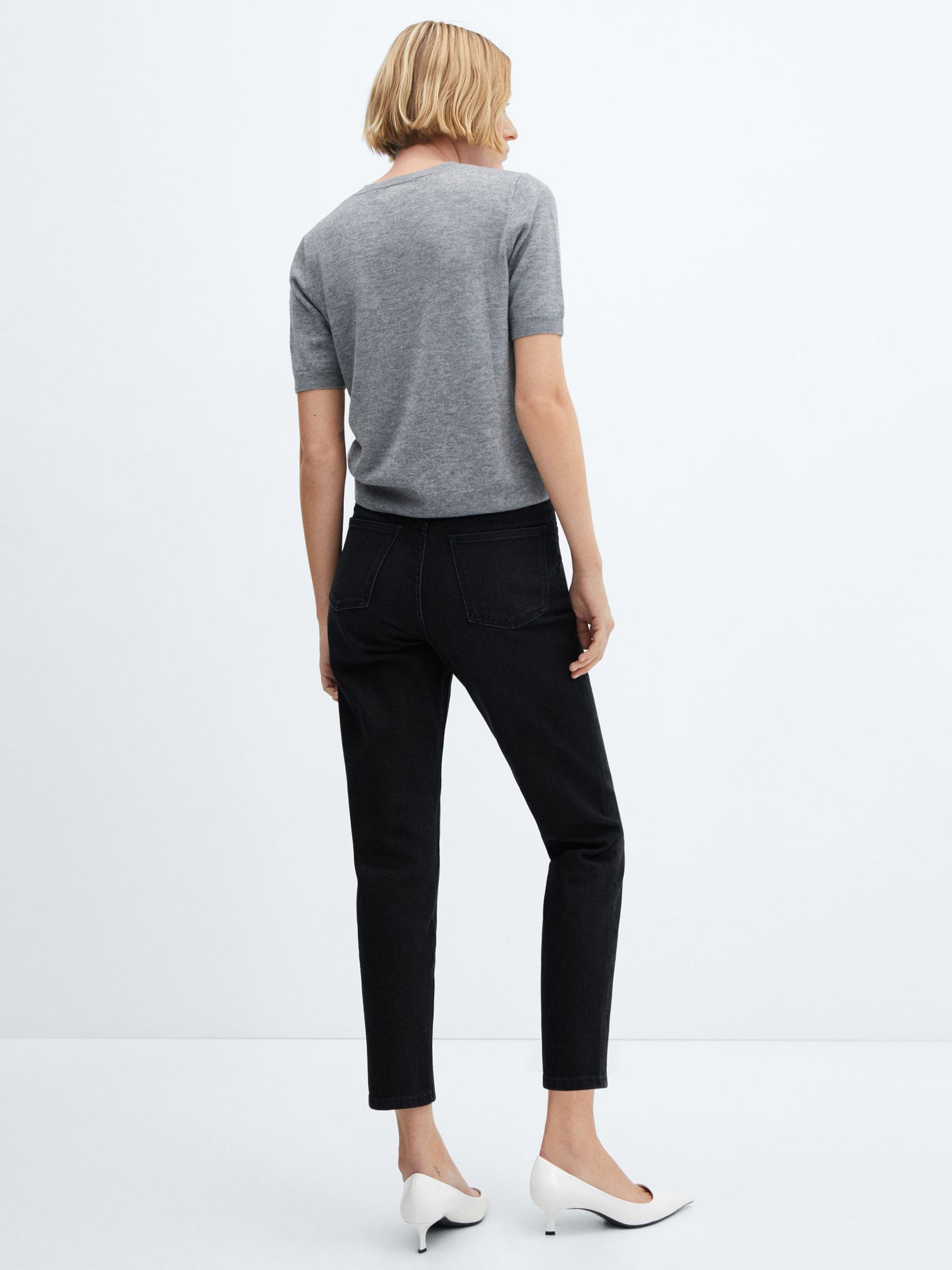 Mango New Mom Cropped Jeans, Open Grey, 22