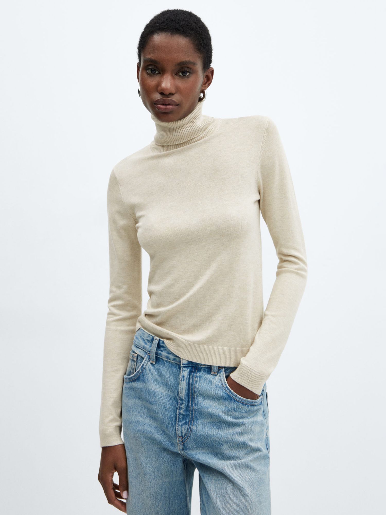 Chinti & Parker Cashmere Rollneck Sweater - Soft Truffle  (Knitwear,Sweaters)