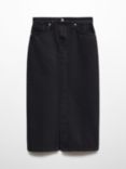 Mango Soleil Denim Midi Skirt, Dark Grey