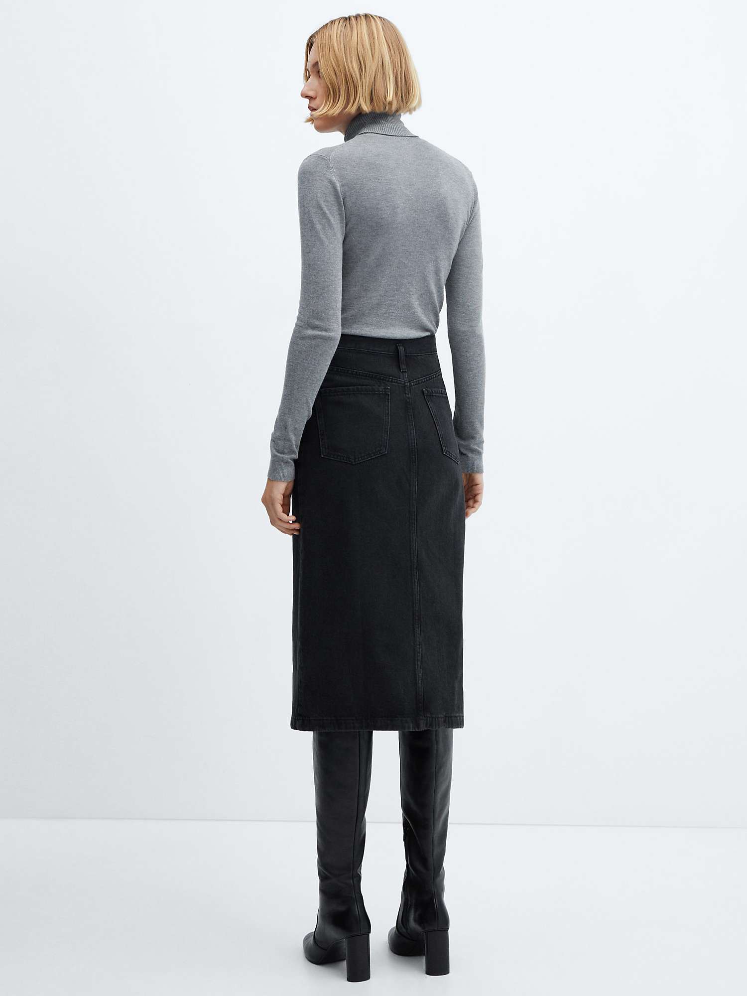 Buy Mango Soleil Pencil Denim Skirt, Open Grey Online at johnlewis.com
