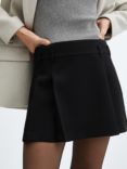 Mango College Pleated Mini Skirt, Black