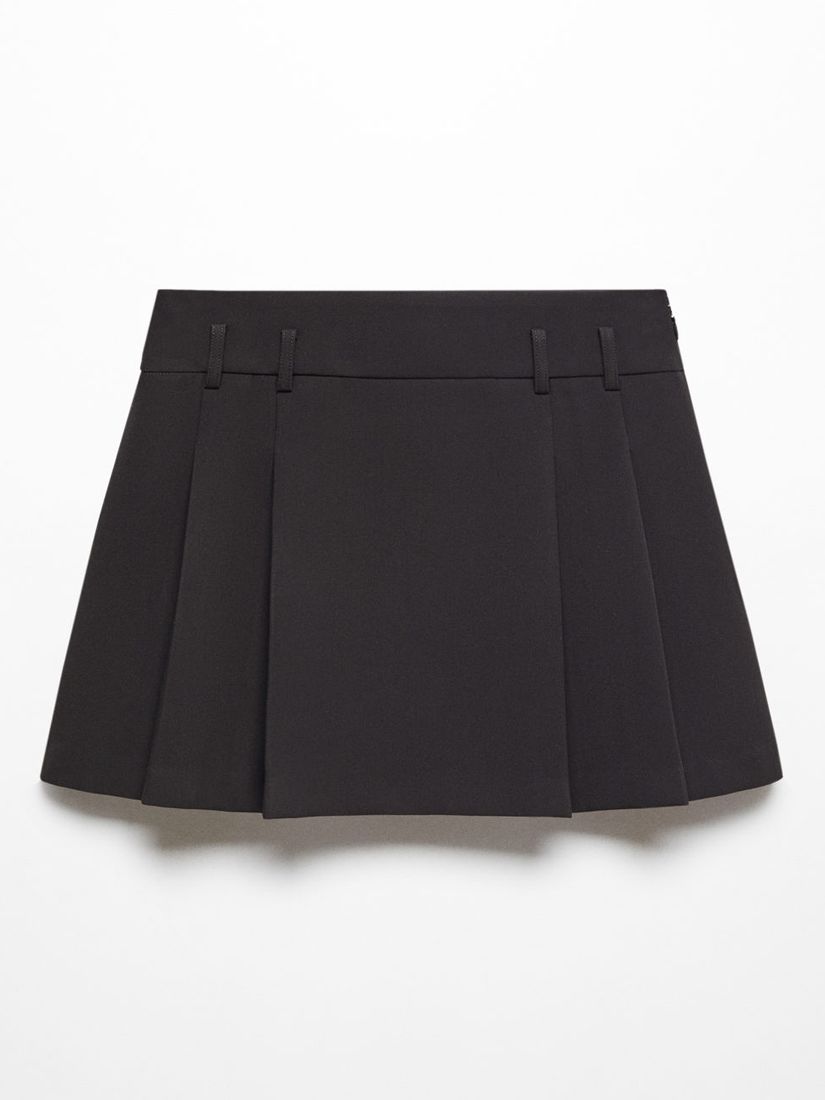 Buy Mango College Pleated Mini Skirt, Black Online at johnlewis.com