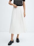 Mango Irena Cotton Midi Skirt, White