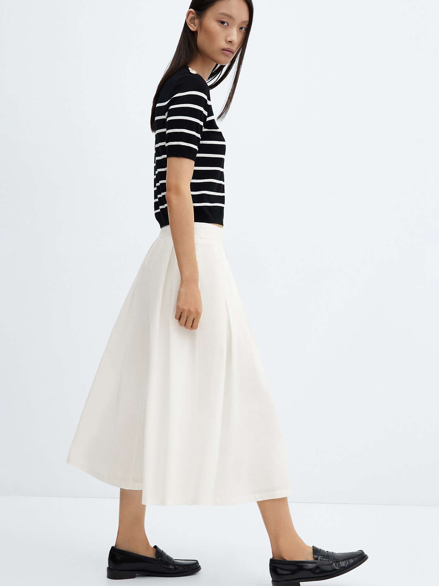 Buy Mango Irena Cotton Midi Skirt, White Online at johnlewis.com
