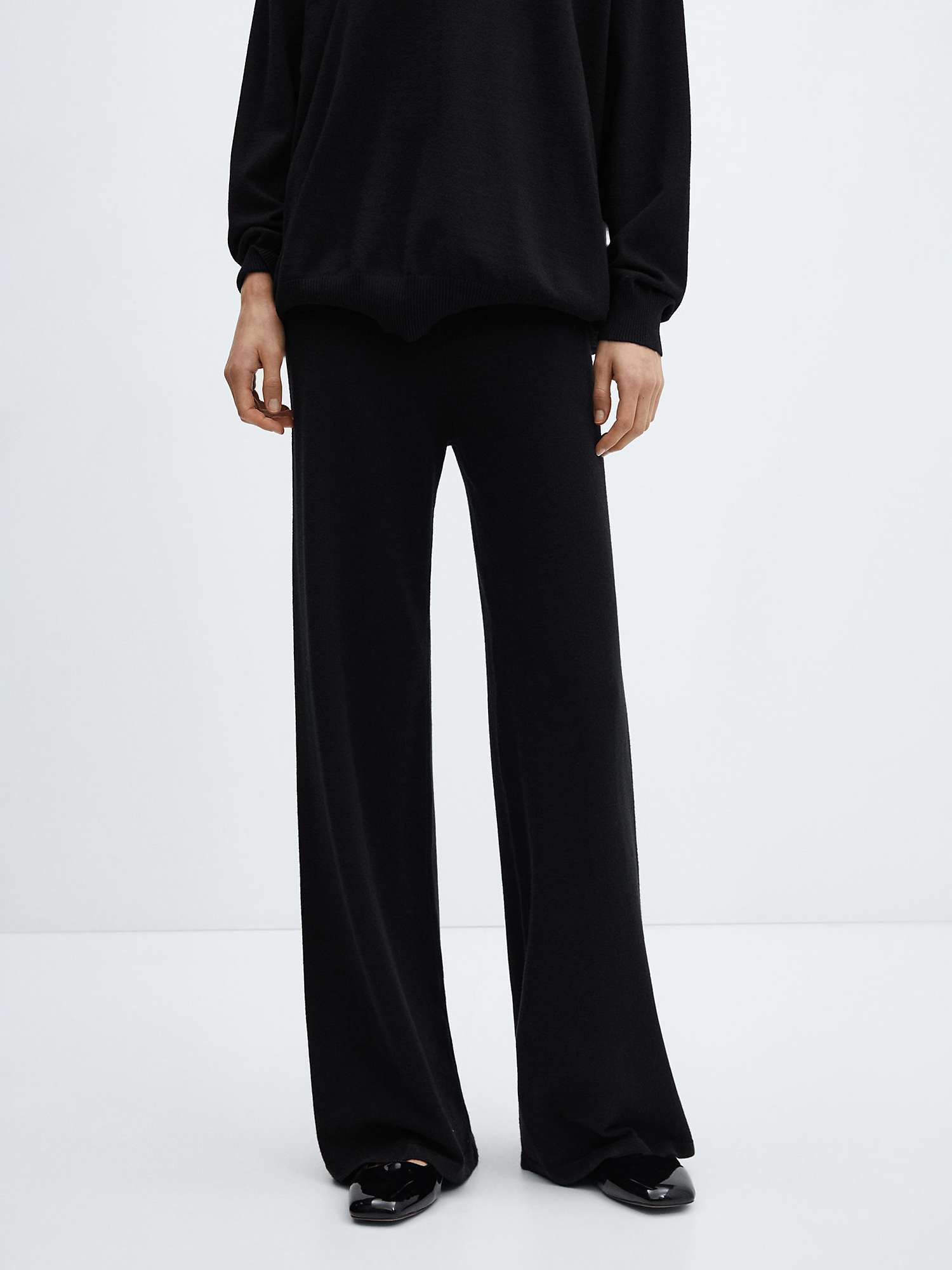 Buy Mango Vieira Knitted Wide Leg Trousers Online at johnlewis.com