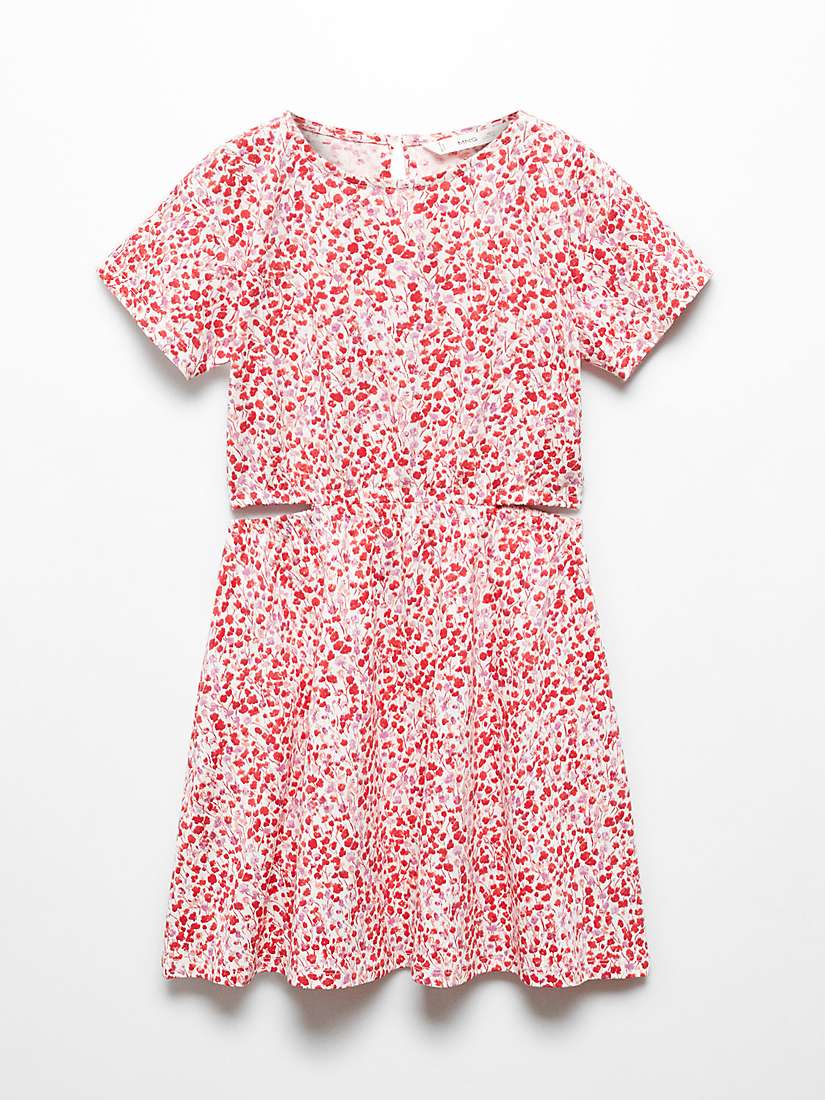 Buy Mango Kids' Dalia Cut Out Floral Print Dress, Red Online at johnlewis.com