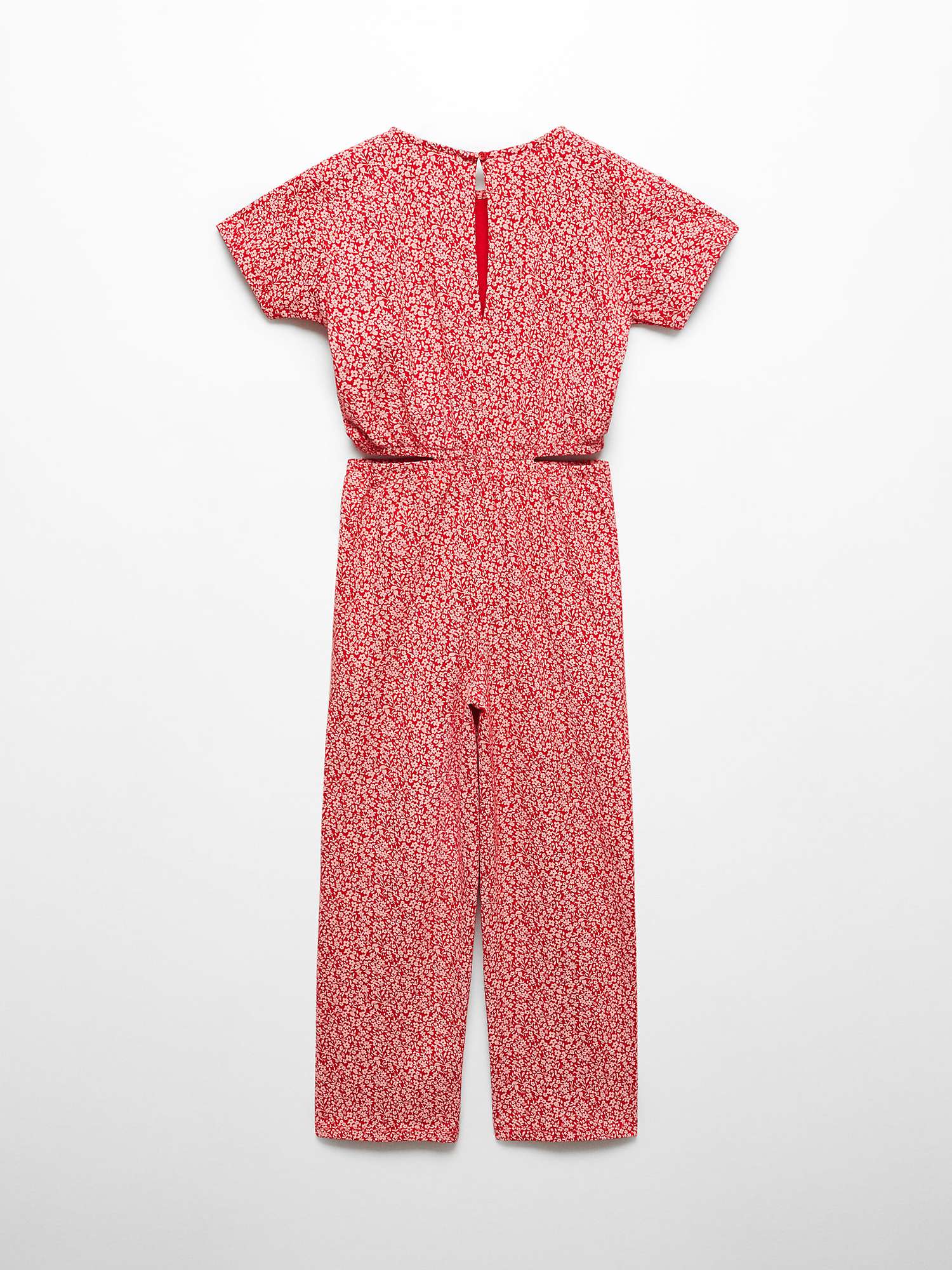 Buy Mango Kids' Silvia Cut Out Floral Print Jumpsuit, Red Online at johnlewis.com
