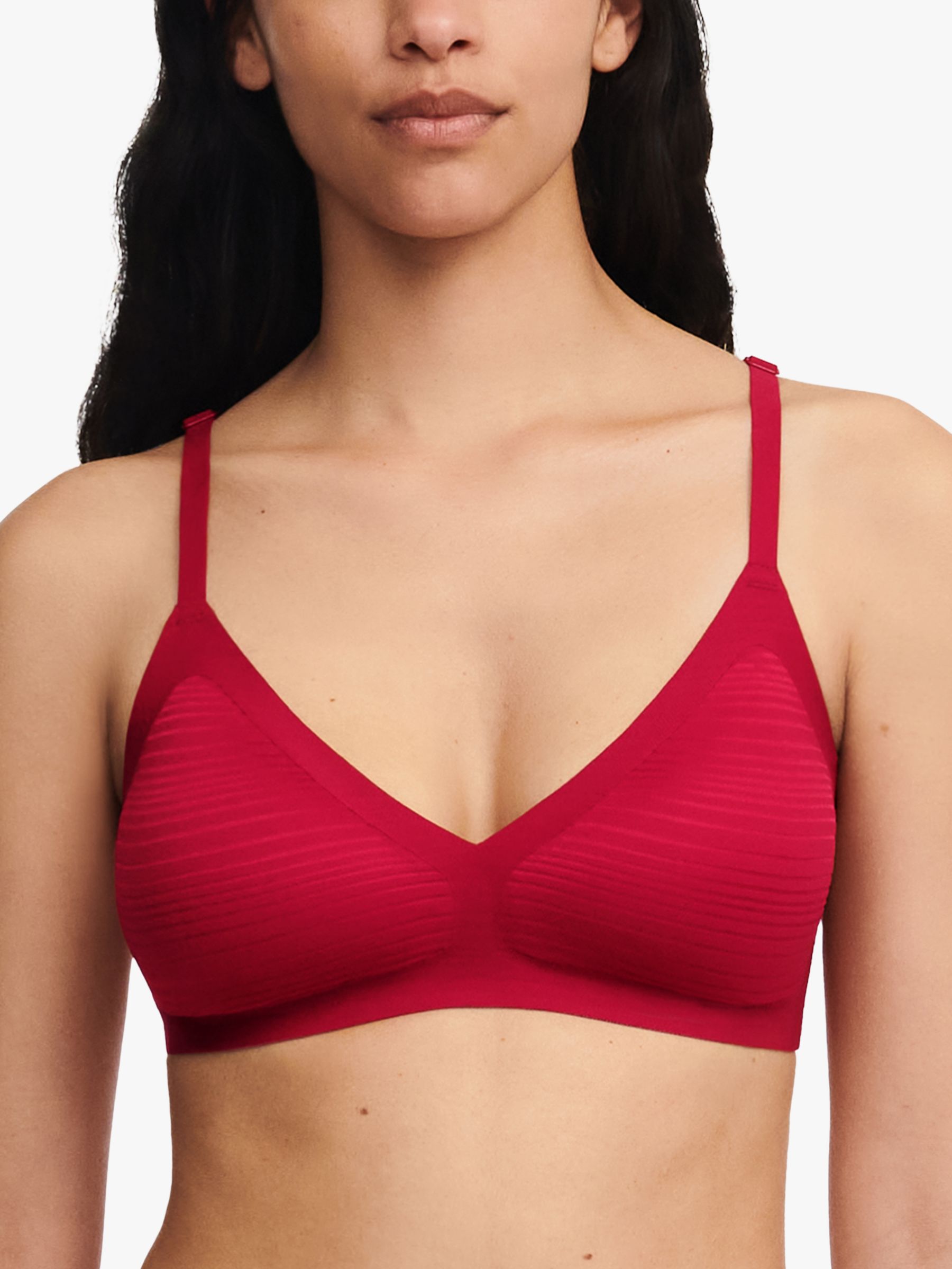 Chantelle Soft Stretch Stripes Bralette, Passion Red at John Lewis &  Partners