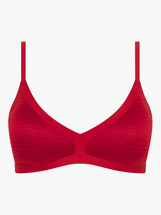 Chantelle Soft Stretch Stripes Bralette, Passion Red