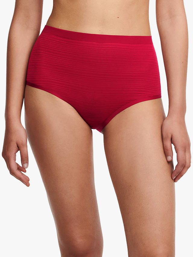 Chantelle Soft Stretch Stripes High Waist Brief, Passion Red