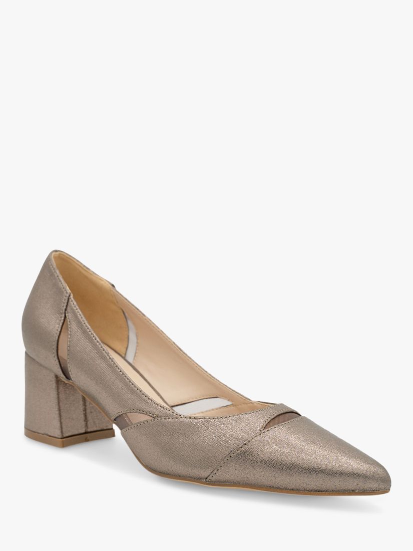 Paradox London Kaira Shimmer Court Shoes, Pewter