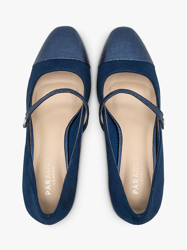 Paradox London Kacey Microsuede Mary Jane Shoes, Navy