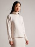 Ted Baker Lidya Double Faced Easy Funnel Neck Jumper, Natural Cream, Natural Cream