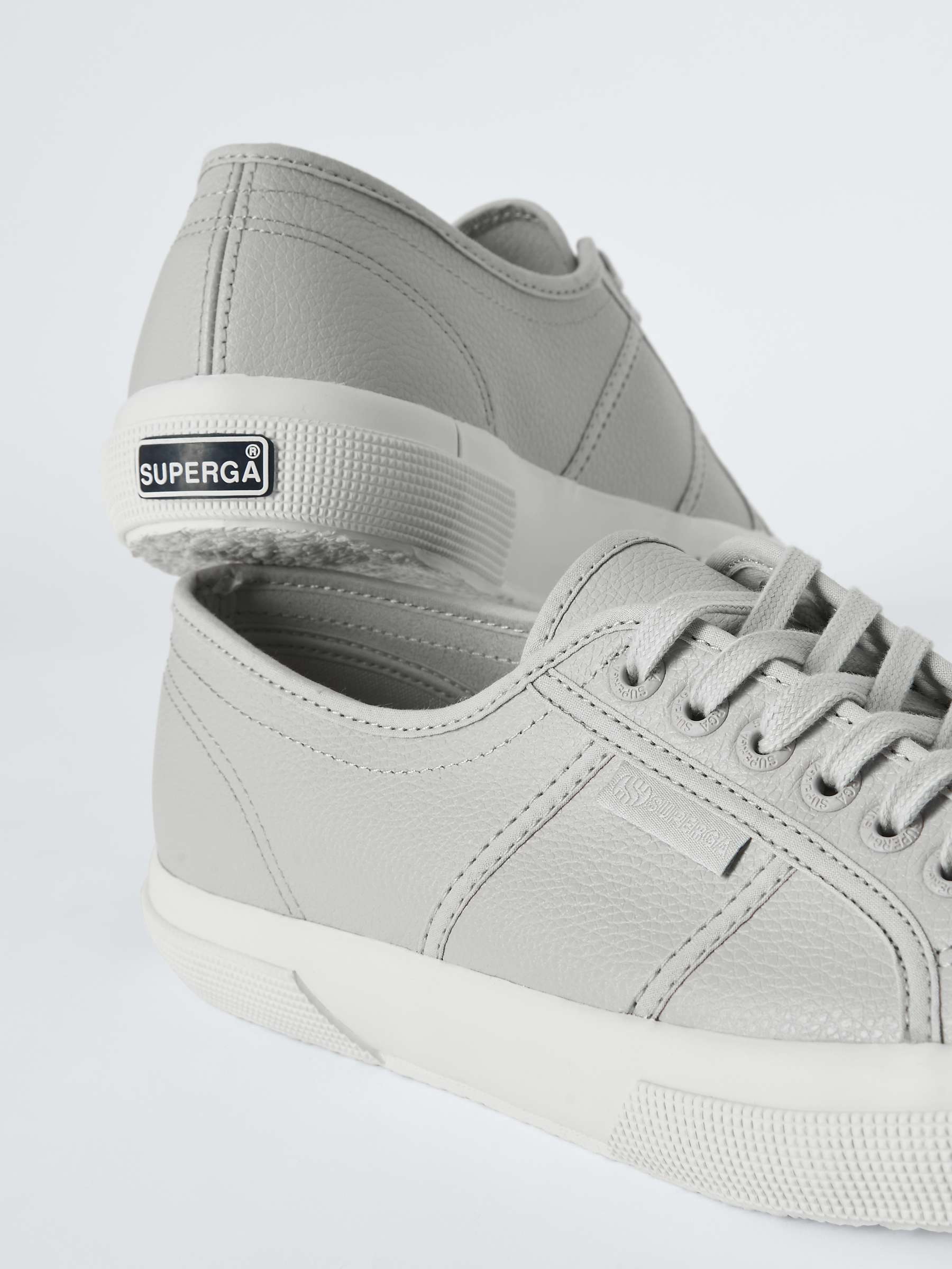 Buy Superga 2750 Leather Trainers, Grey Silver Online at johnlewis.com