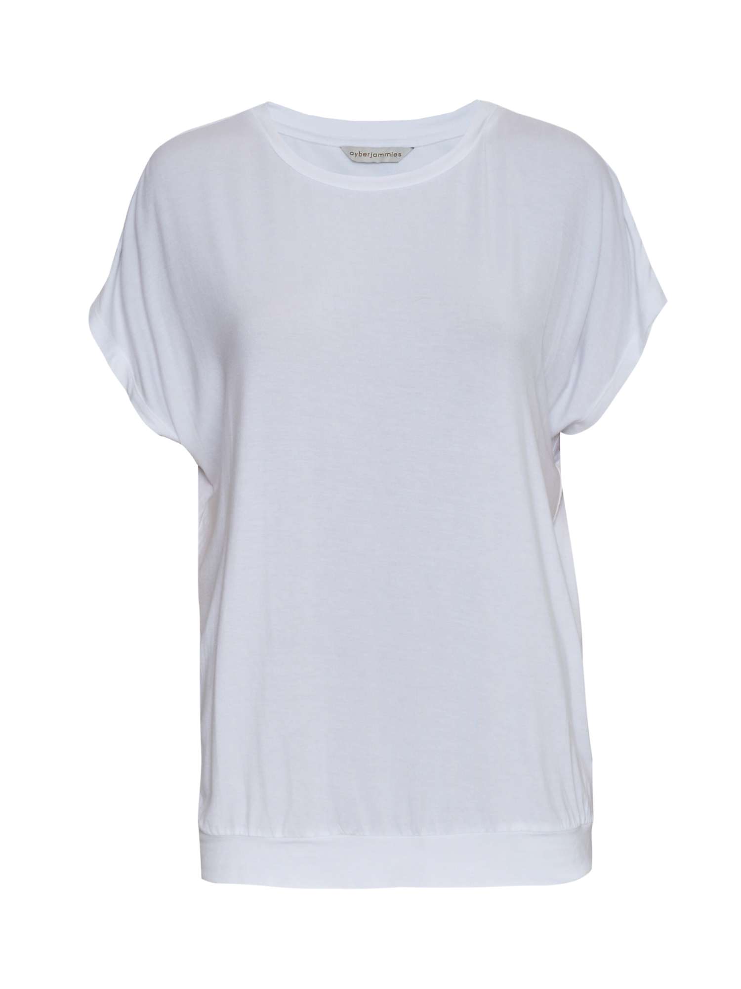 Buy Cyberjammies Valentina Short Sleeve Jersey Slouch Pyjama Top, White Online at johnlewis.com