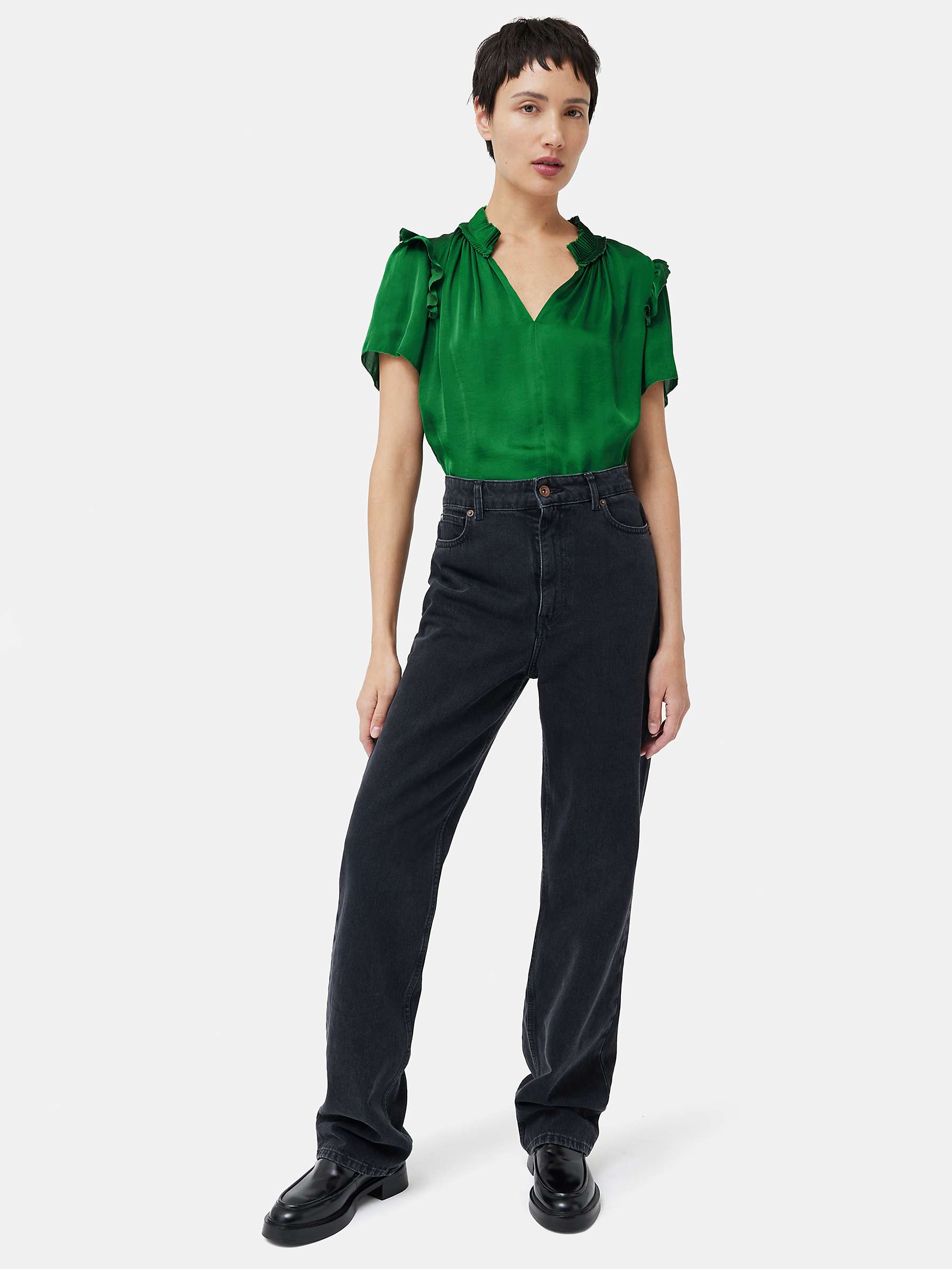 Buy Jigsaw Recycled Satin Ruffle Top Online at johnlewis.com