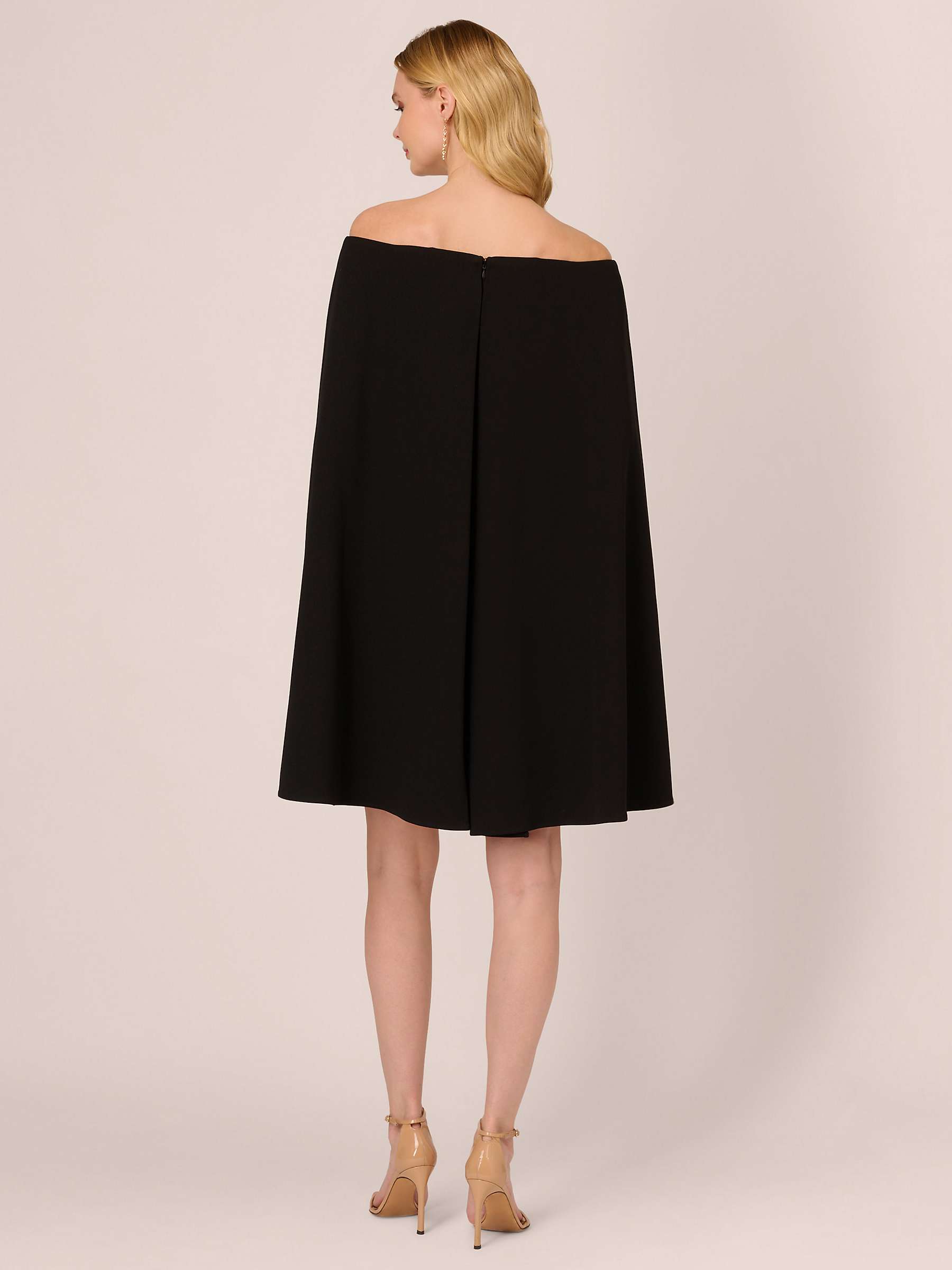Buy Adrianna Papell Off Shoulder Cape Mini Dress, Black Online at johnlewis.com
