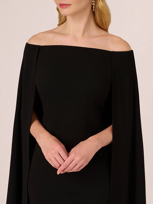 Adrianna Papell Off Shoulder Cape Mini Dress, Black