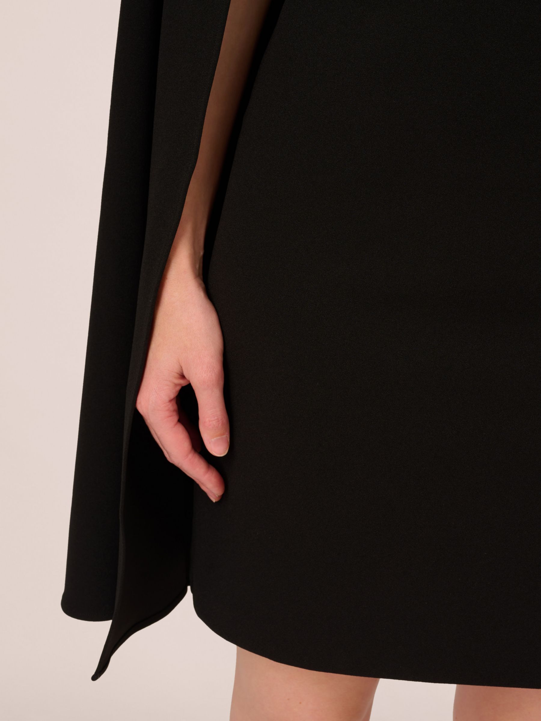 Adrianna Papell Off Shoulder Cape Mini Dress, Black, 6