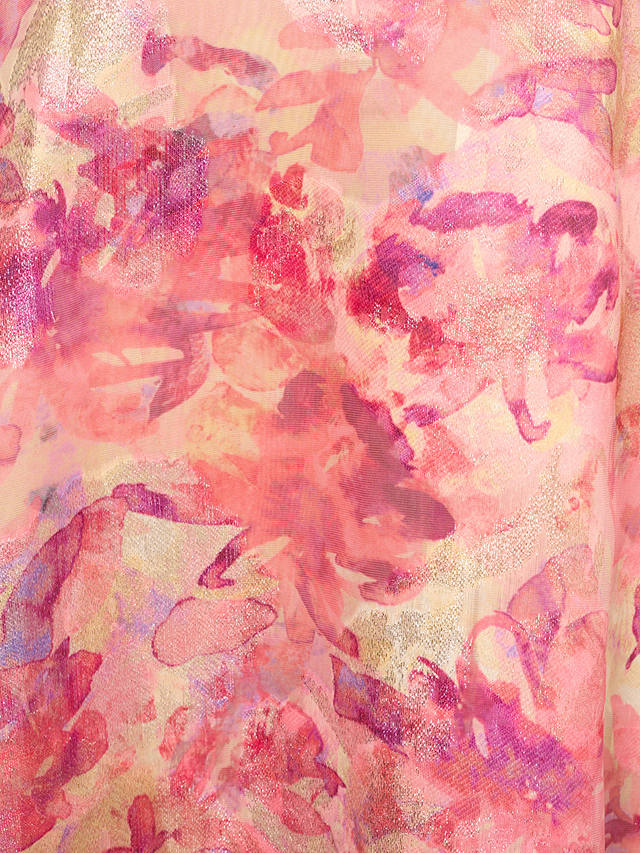 Aidan Mattox by Adrianna Papell Floral Print Jacquard Maxi Dress, Red/Multi