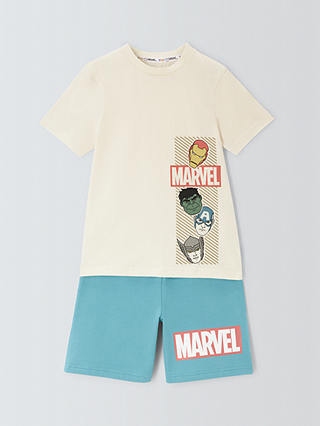 Brand Threads Kids' Avengers T-Shirt & Shorts Set, Natural/Green