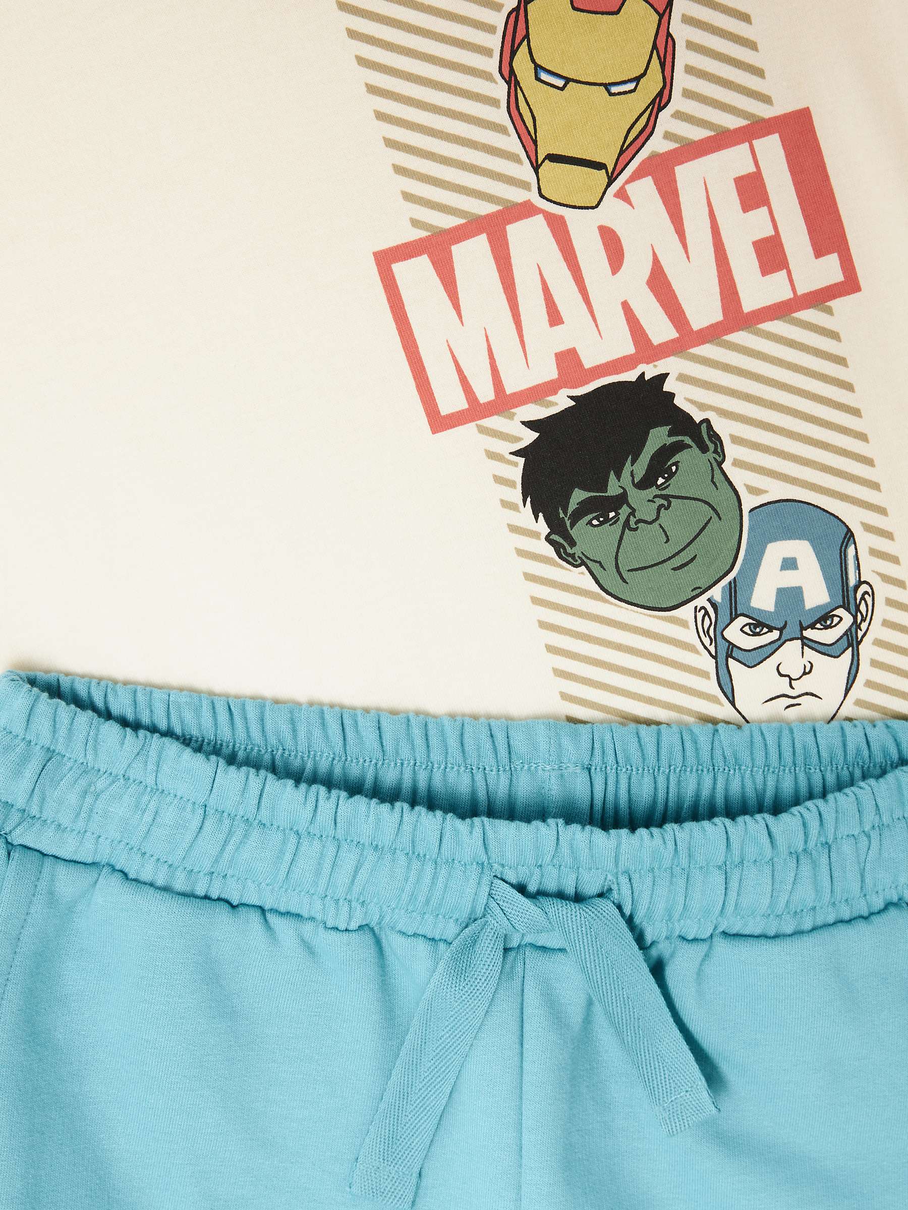Buy Brand Threads Kids' Avengers T-Shirt & Shorts Set, Natural/Green Online at johnlewis.com