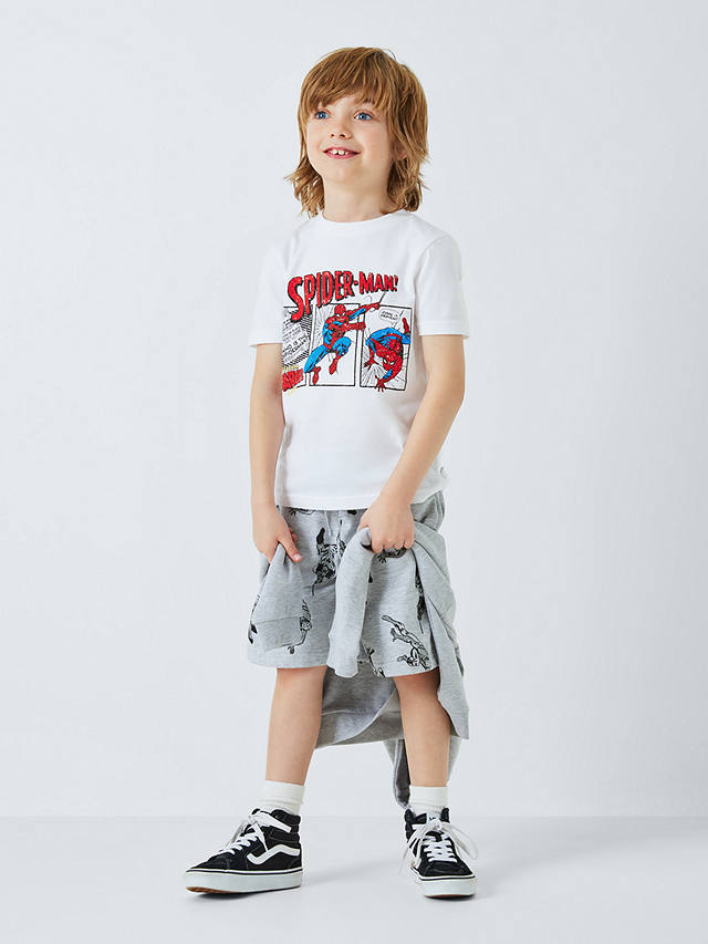 Brand Threads Kids' Spider-Man T-Shirt & Shorts Set, Grey/White