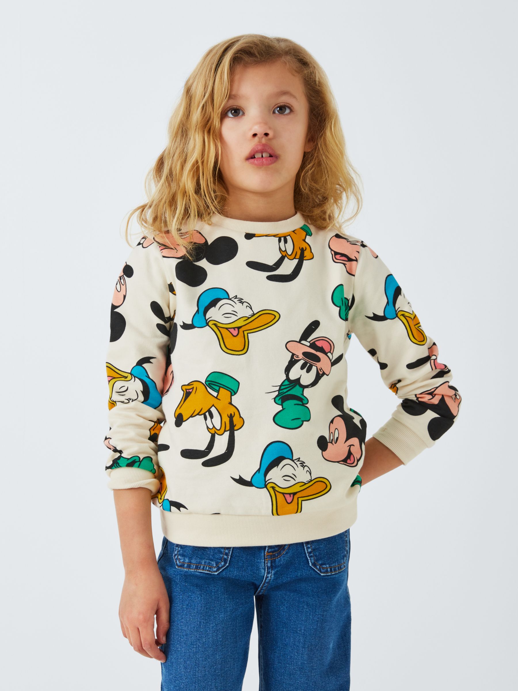 Brand Threads Kids' Disney Mickey Mouse Sweatshirt, Natural, 4-5 years