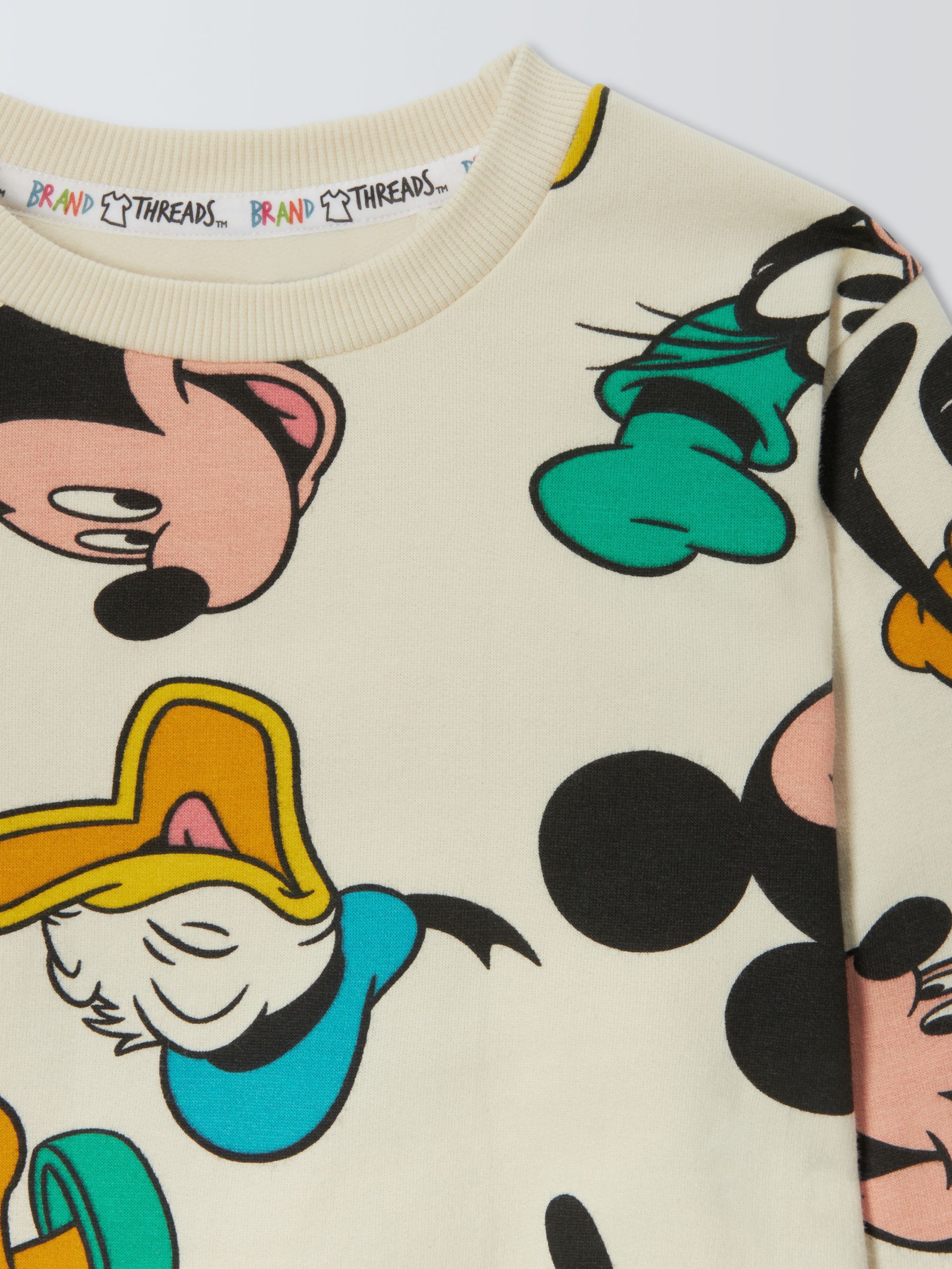 Buy Brand Threads Kids' Disney Mickey Mouse Sweatshirt, Natural Online at johnlewis.com