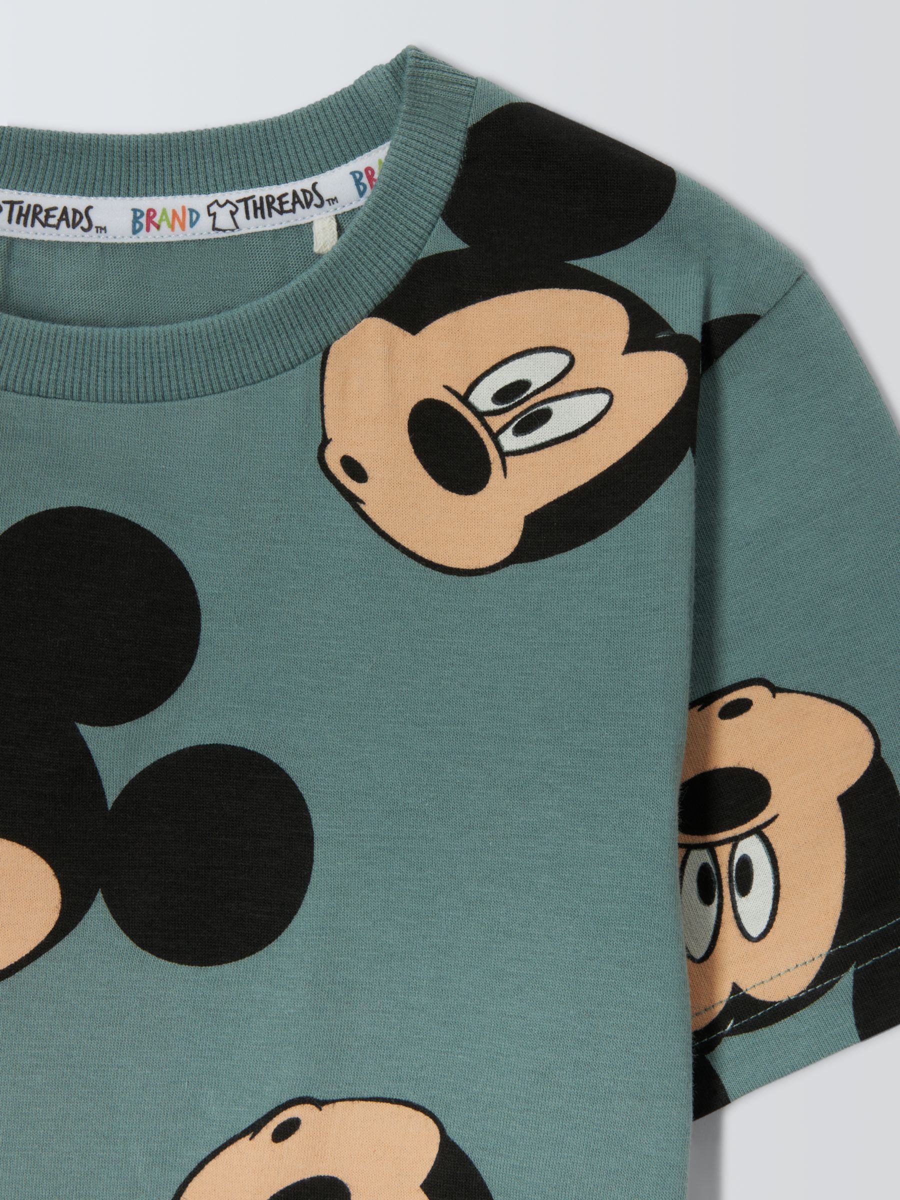 Buy Brand Threads Kids' Disney Mickey Mouse T-Shirt, Green Online at johnlewis.com