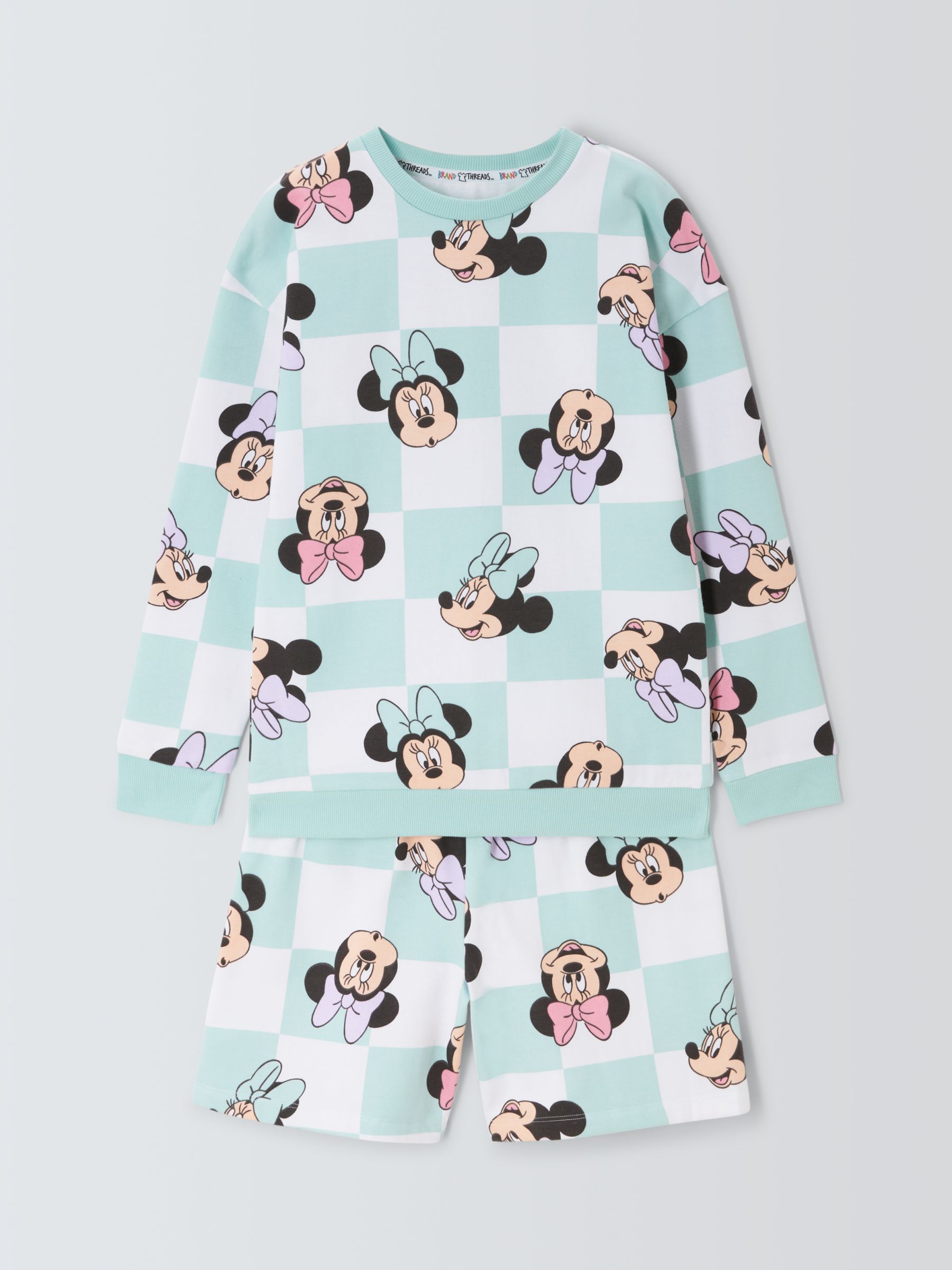 Buy Brand Threads Kids' Disney Minnie Mouse Sweatshirt & Shorts Set, Mint Online at johnlewis.com