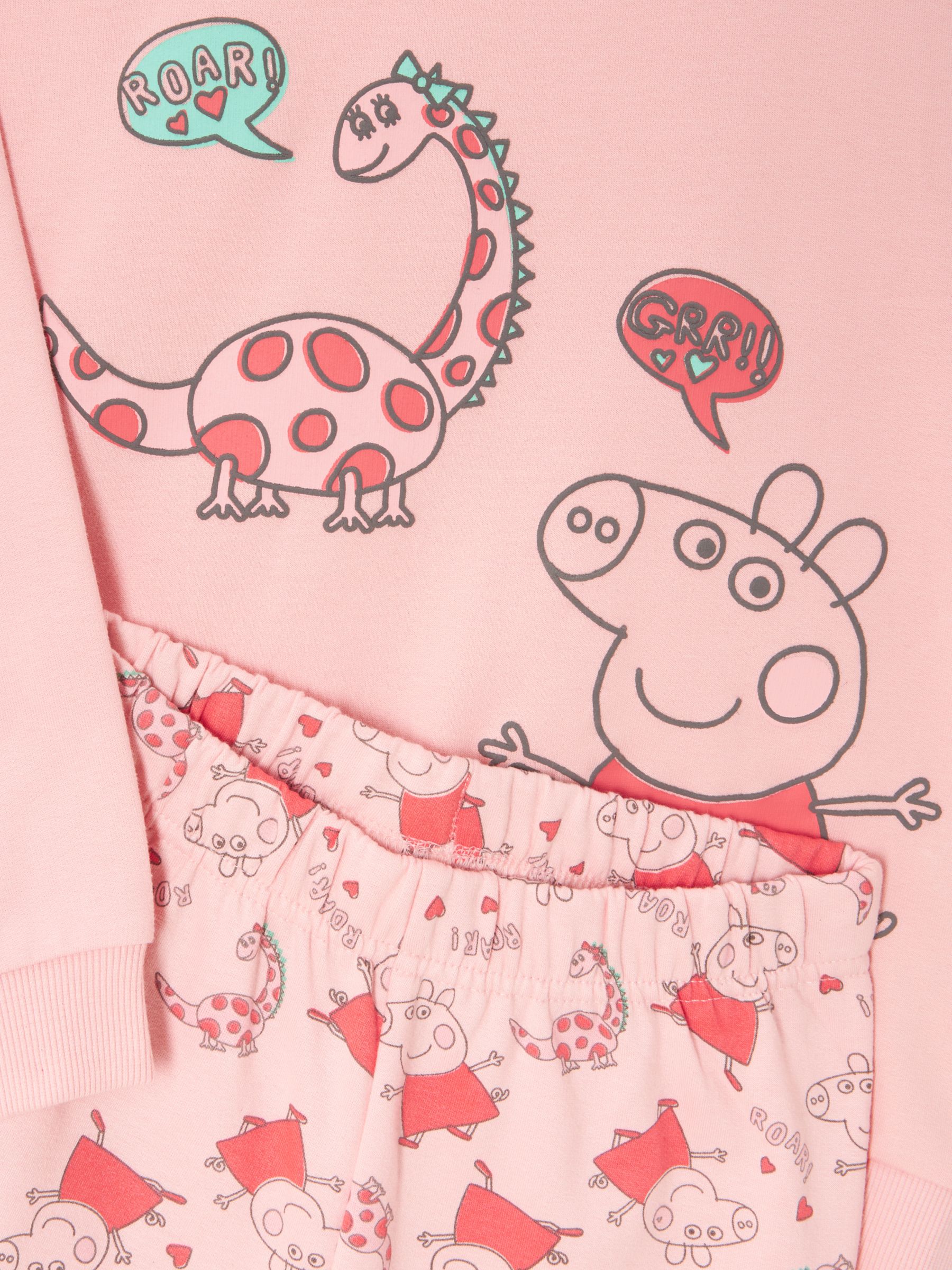 Brand Threads Kids' Peppa Pig Joggers Set, Dusky Pink, 1-2 years