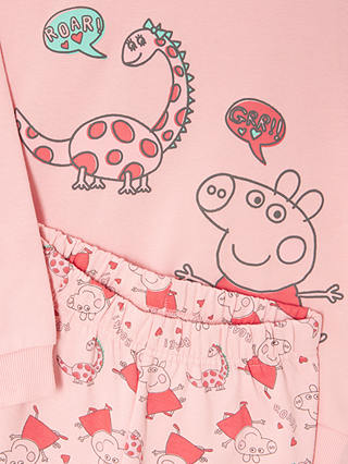 Brand Threads Kids' Peppa Pig Joggers Set, Dusky Pink
