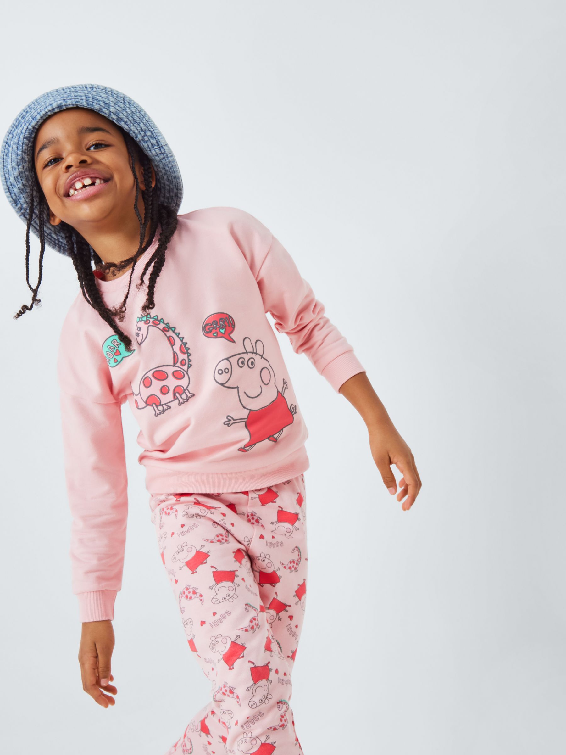 Buy Brand Threads Kids' Peppa Pig Joggers Set, Dusky Pink Online at johnlewis.com
