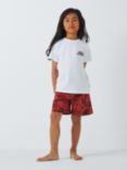 Brand Threads Kids' Marvel Superhero Shorts Pyjama Set, Red/White