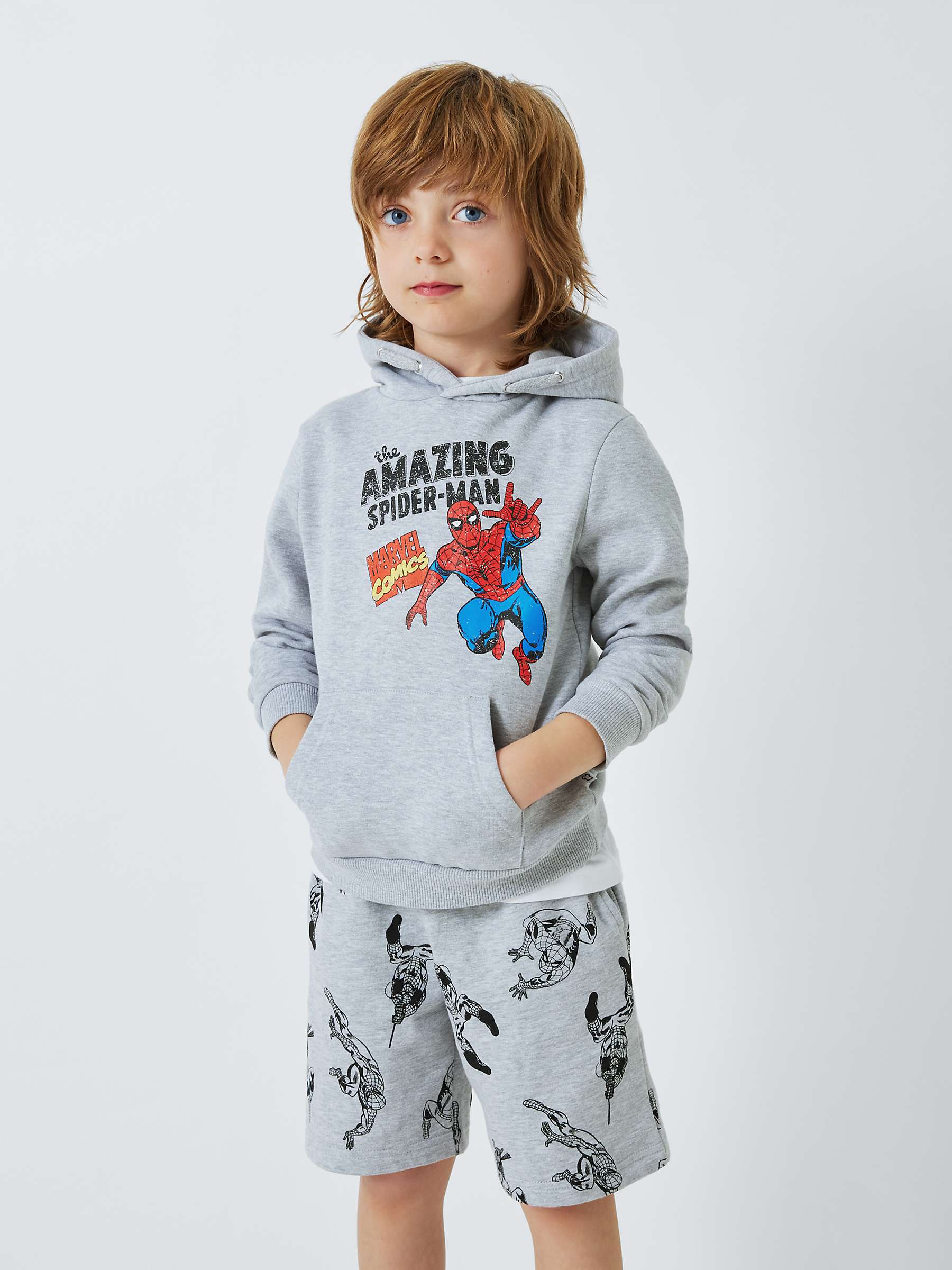 Buy Brand Threads Kids' Spider-Man Hoodie, Grey Online at johnlewis.com