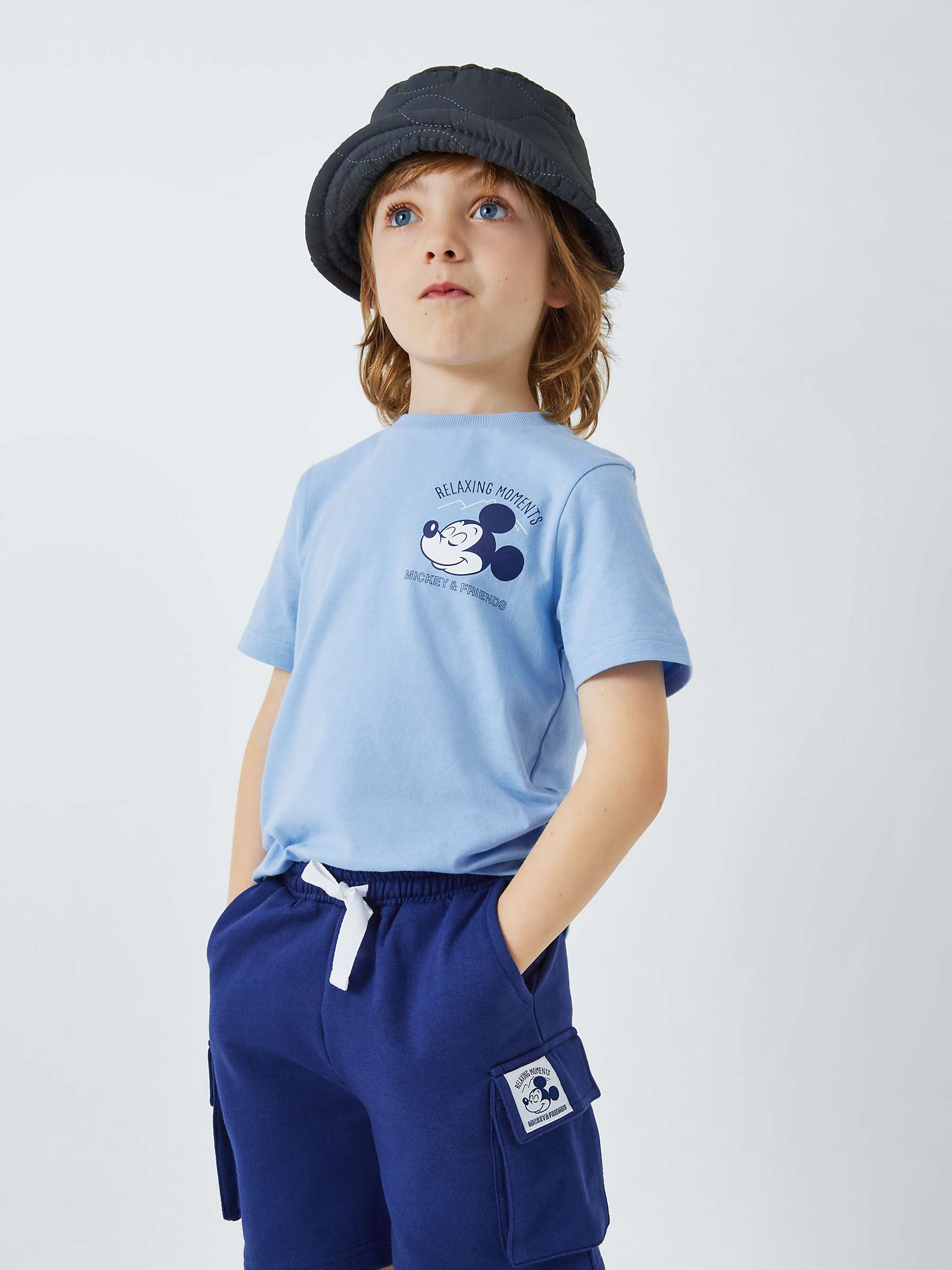Buy Brand Threads Kids' Disney Mickey Mouse T-Shirt & Cargo Shorts Set, Blue Online at johnlewis.com