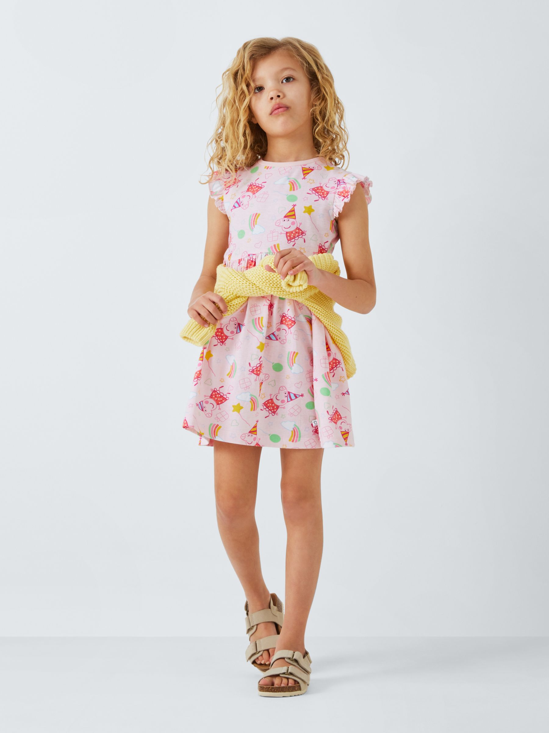 Buy Brand Threads Kids' Peppa Pig Print Dress, White/Pink Online at johnlewis.com