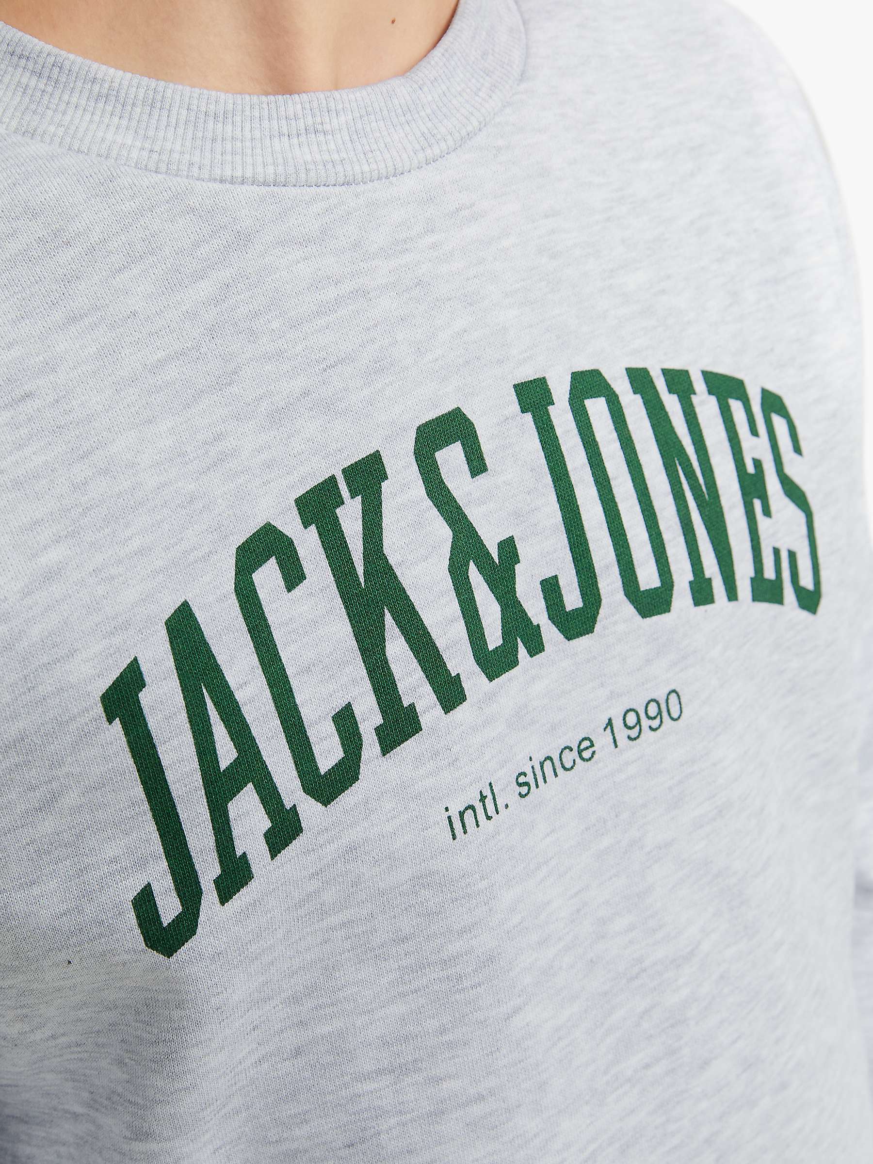 Buy Jack & Jones Kids' Josh Logo Sweatshirt, White Melange Online at johnlewis.com