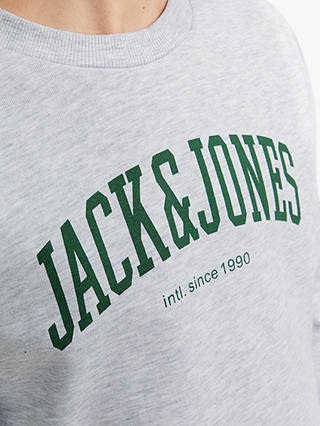 Jack & Jones Kids' Josh Logo Sweatshirt, White Melange