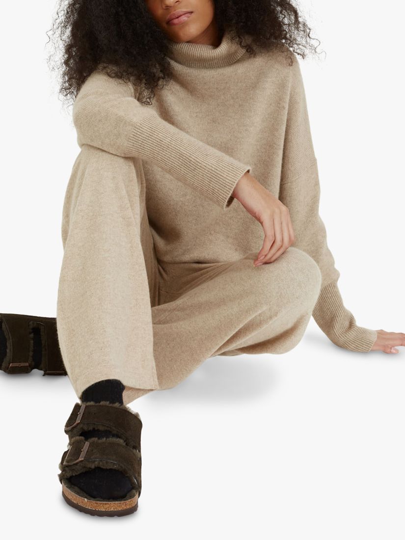 Chinti Parker Cashmere Roll Neck Jumper Oatmeal at John Lewis