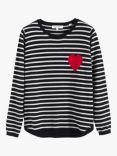 Chinti & Parker Breton Stripe and Heart Wool and Cashmere Blend Jumper