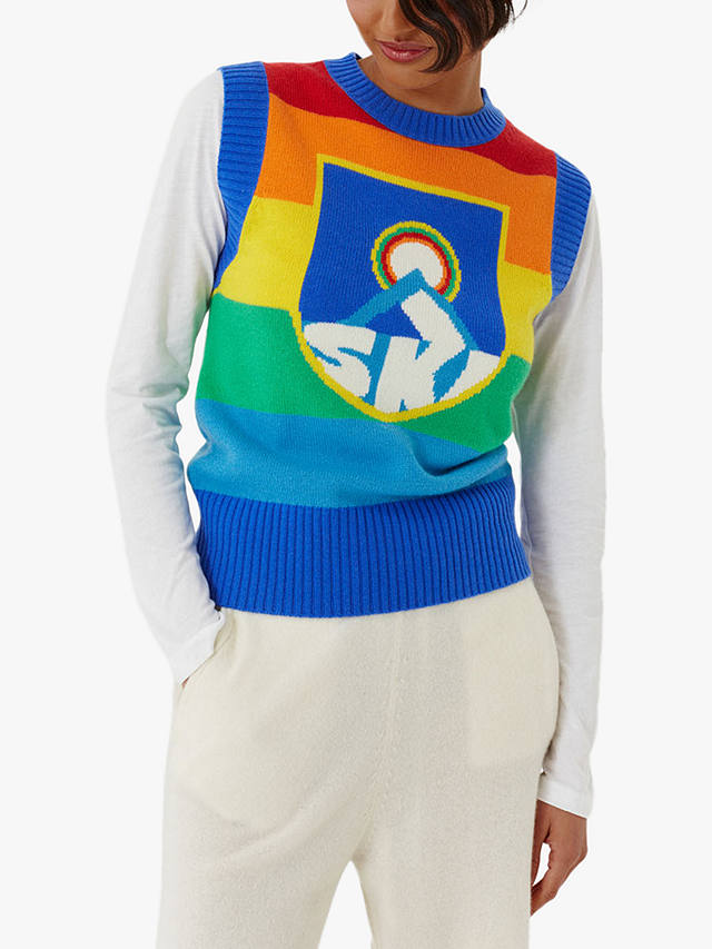 Chinti & Parker Wool & Cashmere Blend Ski Slogan Vest, Multi
