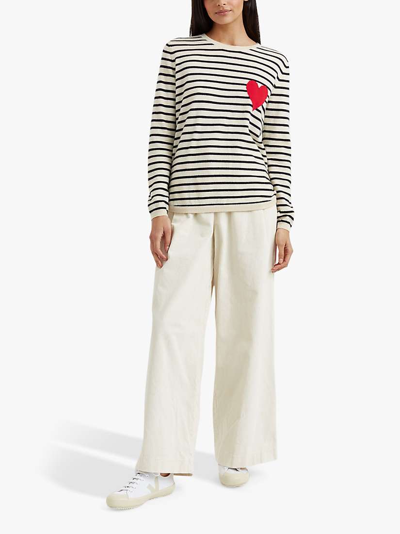 Buy Chinti & Parker Breton Stripe and Heart Wool and Cashmere Blend Jumper Online at johnlewis.com